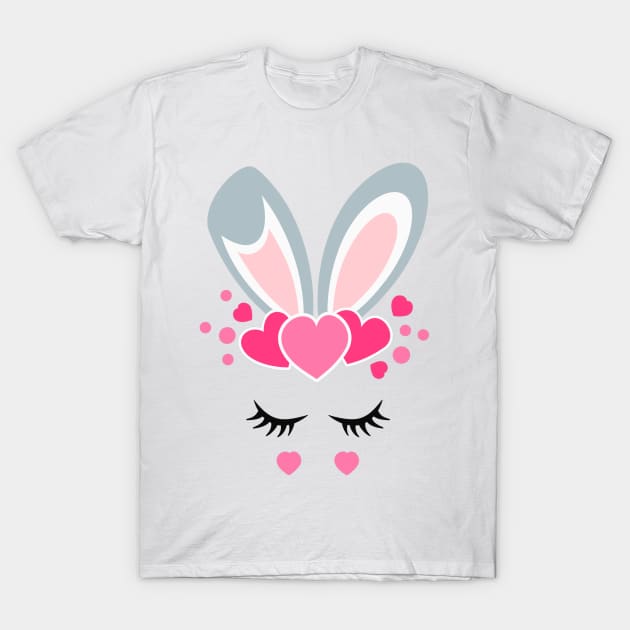 Girls Women Teens Easter Bunny Face Easter Egg Hunt T-Shirt by craiglimu